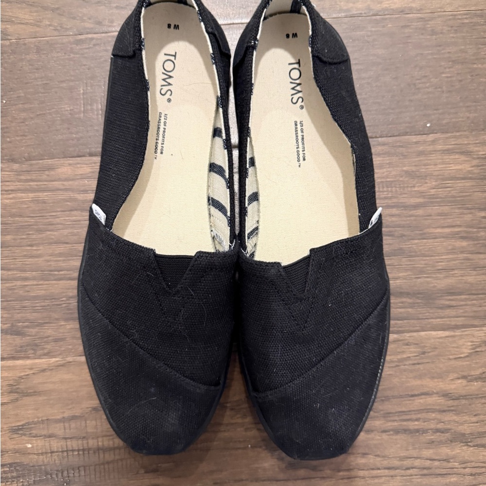 Toms Black Women's Canvas Slip-On Flats